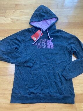 The North Face Womens Half dome XXL Gray Hoodie Lavender Sweatshirt Pullover